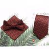 Rael Men'S Tie Set, Polyester Striped Tie Bow Tie Square Scarf Three-Piece Set, Suit Accessories