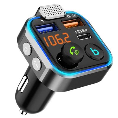 Car Handsfree Bluetooth 5.0 FM Transmitter Wireless Handsfree Audio Receiver Car MP3 Player Fast Charger Car Accessories