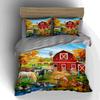 Farmyard Scene Illustration. Bedding Duvet Cover Sets Duvet Covers Pillowcases Gifts (1 * Duvet Cover 2 * Pillowcases, Without Duvet Insert)