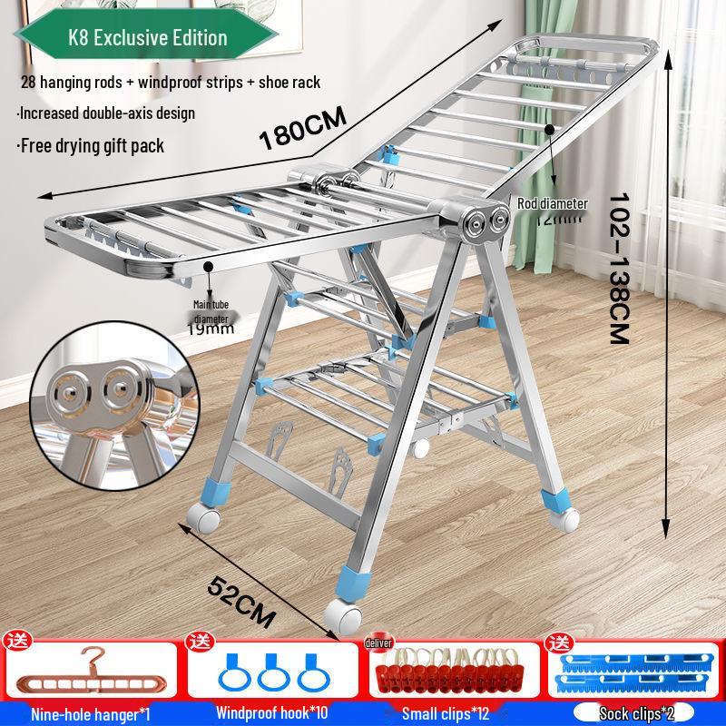Floor-Standing Folding Towel and Clothes Rack for Hairdressing Salons and Barber Shops