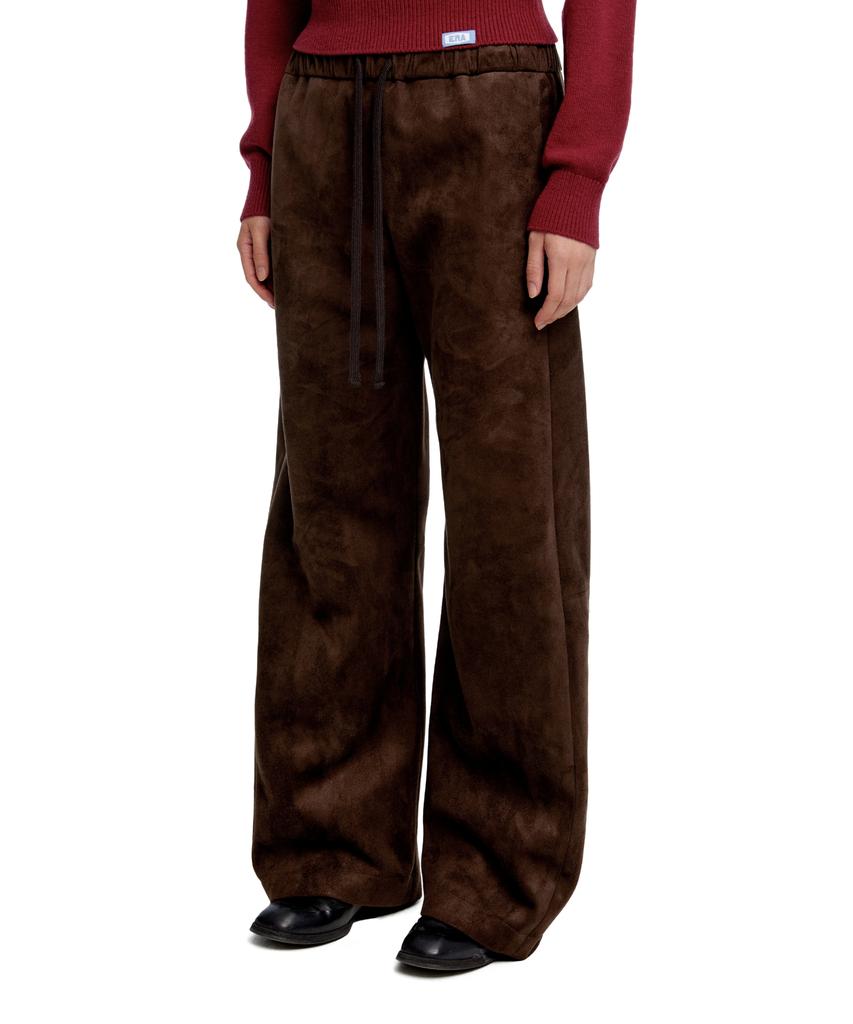 ERA Unisex Suede Effect Track Pants - Brown