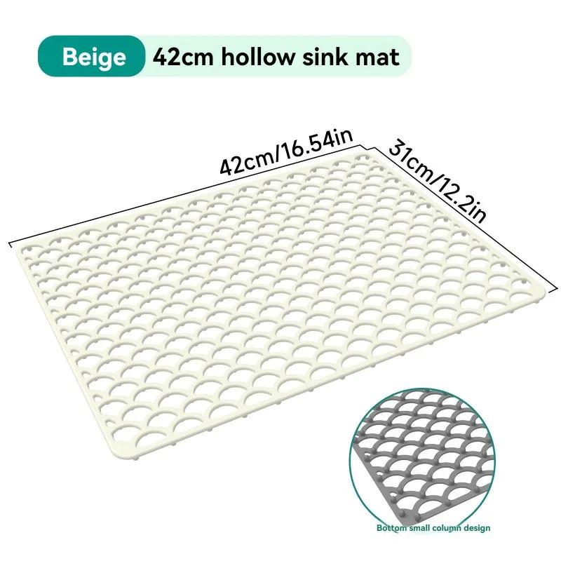 42×31cm Silikon Spülbeckenmatte, Hitzebeständiger Spülbeckenschutz für Küche, Abtropfmatte und Spülbeckenzubehör