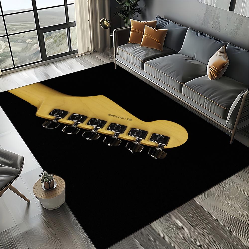27 Styl Nowy Fender Retro Gitara Instrumenty Muzyka Dywan 3D do Salonu Sypialni Domu Dekoracja Sofy, Antypoślizgowa Mata Podłogowa