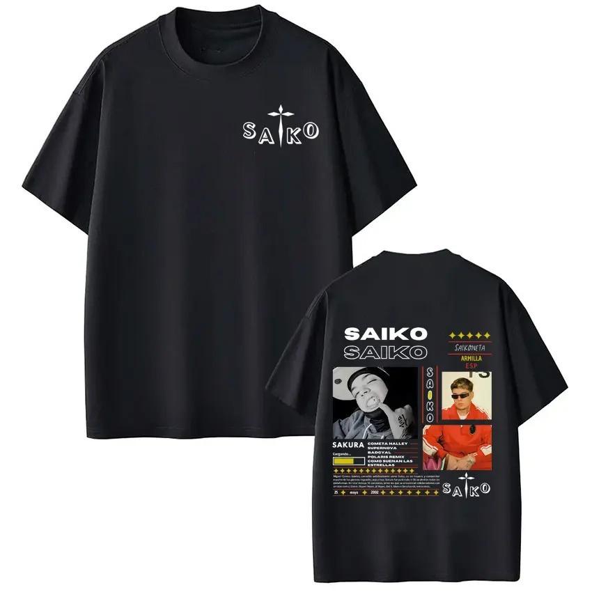 

2026 Summer Shortsleeved Cotton Harajuku Punk Tshirts Rapper SAIKO Album Tour Merch T Shirt Unisex Women Hiphop Fashion Tshirt S