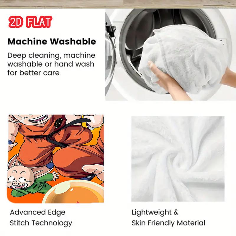 Dragon Ball Unique Pattern Blanket Cozy Flannel Warm Blanket for Anime Lovers Daily Use THW