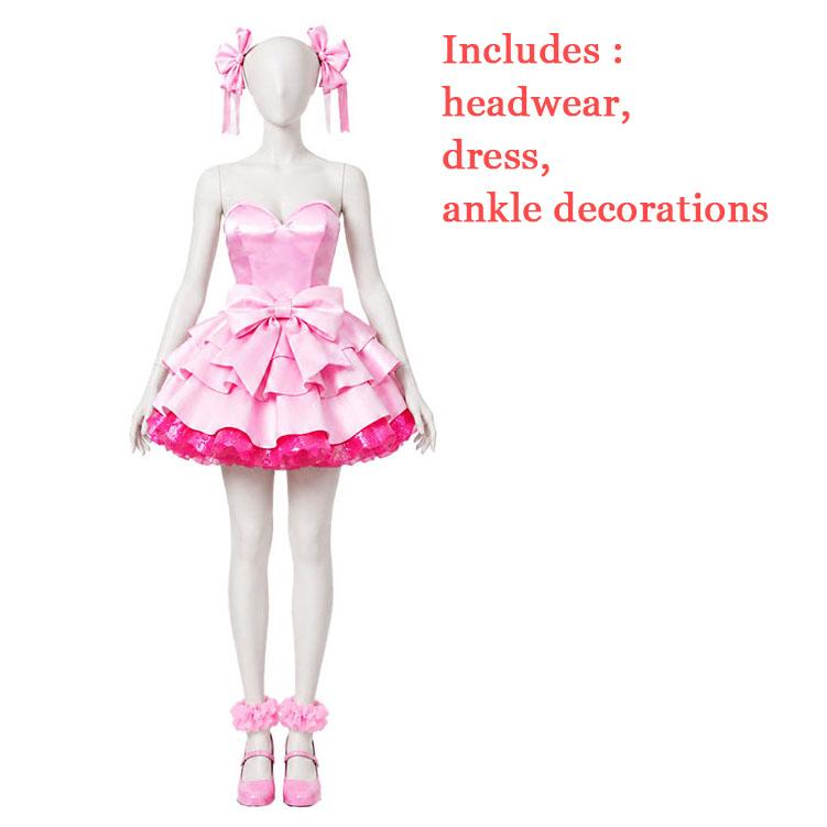 Costume Cosplay Alien Stage Zombie Stage Mizi Sua Robe Blanche et Rose Ensemble Complet Femmes Adultes Halloween Tenue de Jeu de Rôle Anime L