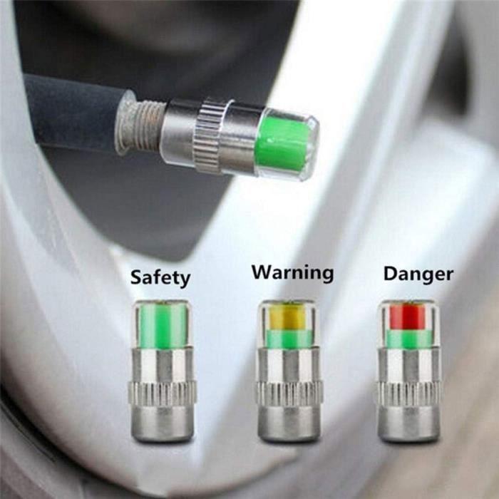 4 Pièces Bouchon Valve Pneu Voiture Capteur Pression Pneu Moniteur Pression Pneu Indicateur de Capteur Multi PIECE DETACHEE DE PNEU