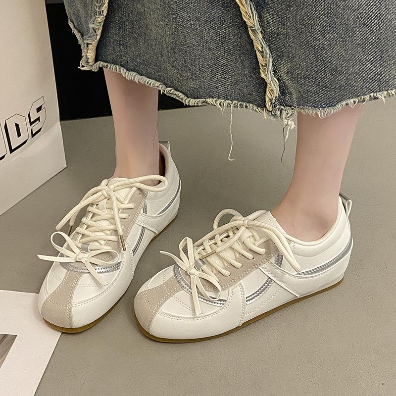 Silver Inner Height Increase Flat Bottom German Training Shoes Women's Shoes 2025 New Autumn and Summer Casual Sports Board Shoes Forrest Gump Shoes