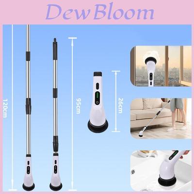 Electric Multi Function Cleaning Brush With Adjustable Length For Bathroom Glass Windows Home Use