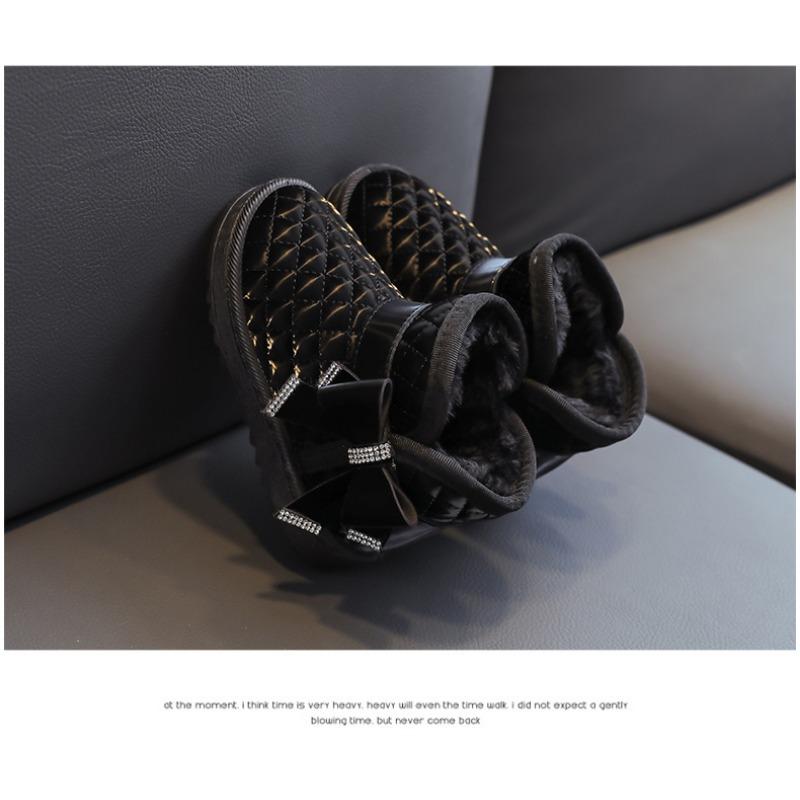 Bottes de neige pour filles avec laine épaissie imperméable antidérapante chaussures en coton pour bébé automne et hiver nouvelles chaussures chaudes pour bébé chaussures pour enfants