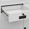 Office Cabinet Light Grey 90 x 40 x 180 cm Steel and Tempered Glass