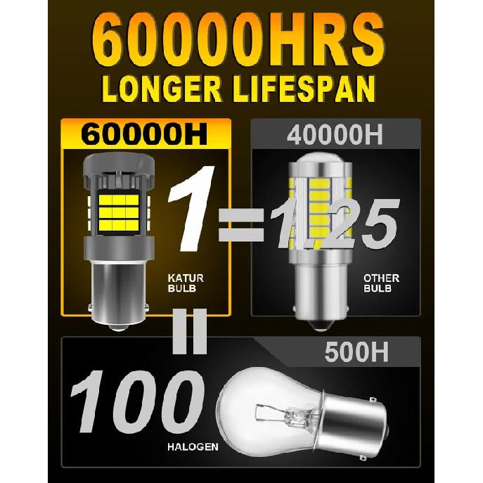 2pcs 1156 BA15S P21W Car Led Reverse Signal Light 6000K Bright White High Power Error Free With Small Cooling Fan For Hyundai