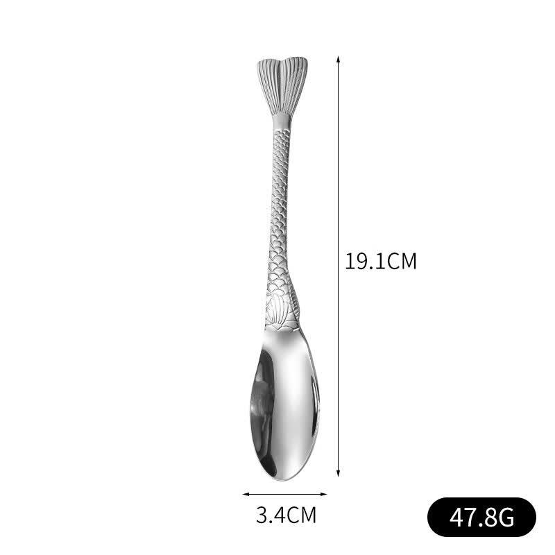 Dianrui en Stainless Steel Fish Tail Embossed Spoons