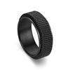 Neutral Stainless Steel Fidget Ring Grid Shaped Rotating Minimalist Jewelry for Relieving Stress and Anxiety Gifts