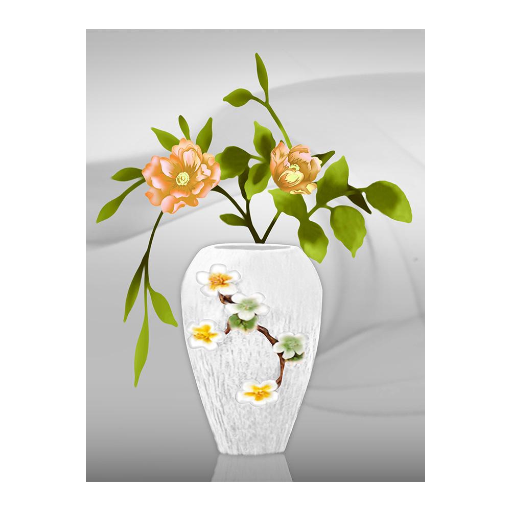 Retro Blumen Leinwandgemälde Wandkunst Bilder Chinesischer Stil Vintage Poster und Drucke für Wohnzimmer Flur Dekor