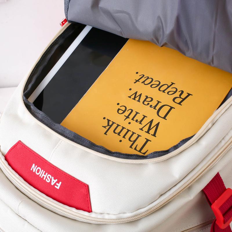 Five-Piece Backpack Set Women's Bear Printed Backpack Student Color Contrast Schoolbag