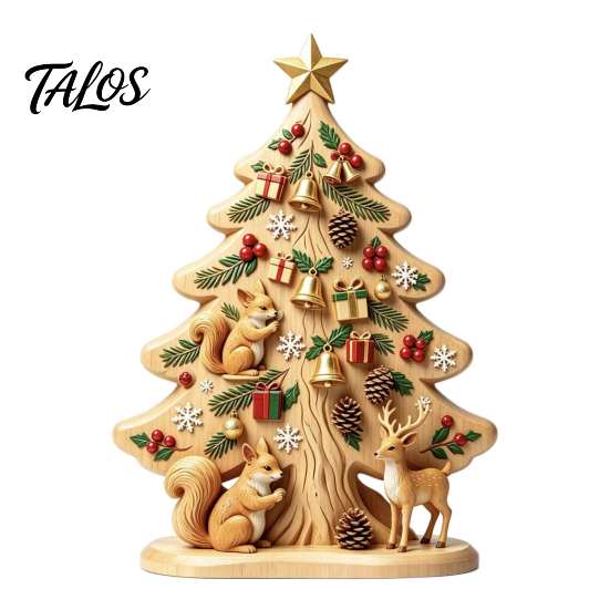 Handcrafted Wooden Statues Fairy Tale Little Boy and Fox Figurine, Rustic Desktop Statue, Artistic Carved Christmas Gift Ideas Sculpture Ornament for