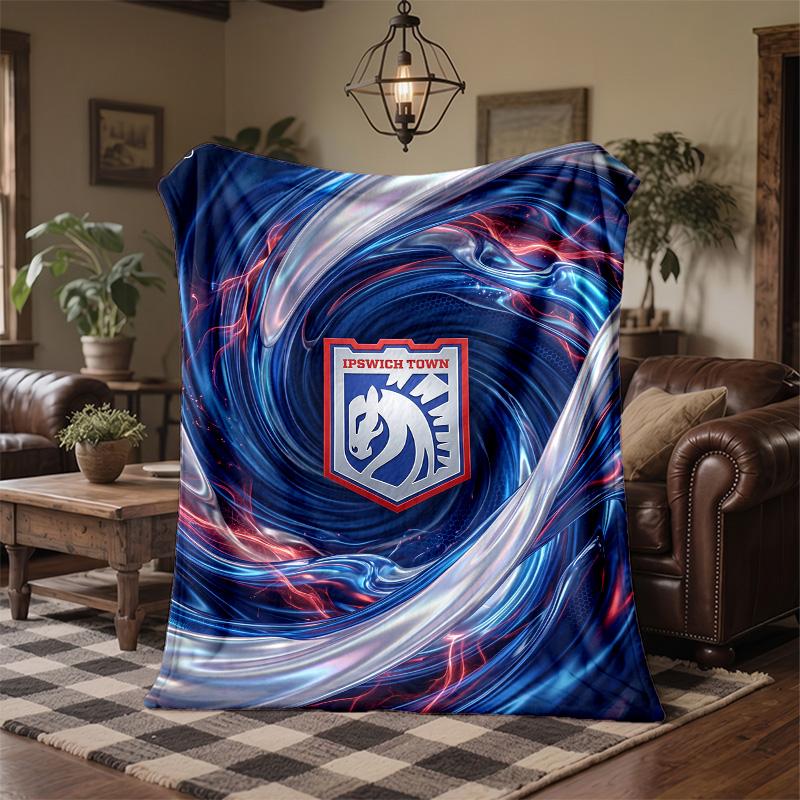 Ipswich Town Football Print Flannel Blanket Soft Warm Sofa Bed Throw Blanket For Home Office Bedroom