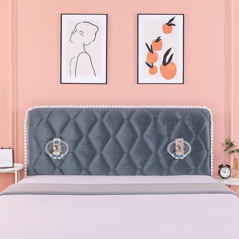Modern Minimalist New Solid Color Padded Headboard Cover Four Season Universal Elastic Bed Protective Cover Dust Cover Backrest