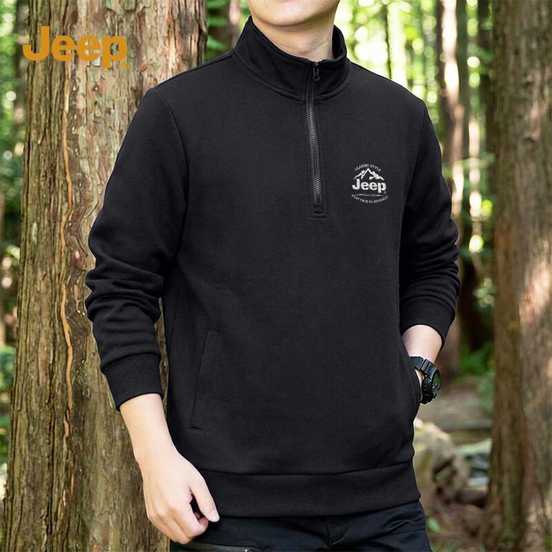 JEEP Men s Half-Zip Stand-Collar Sweatshirt XL