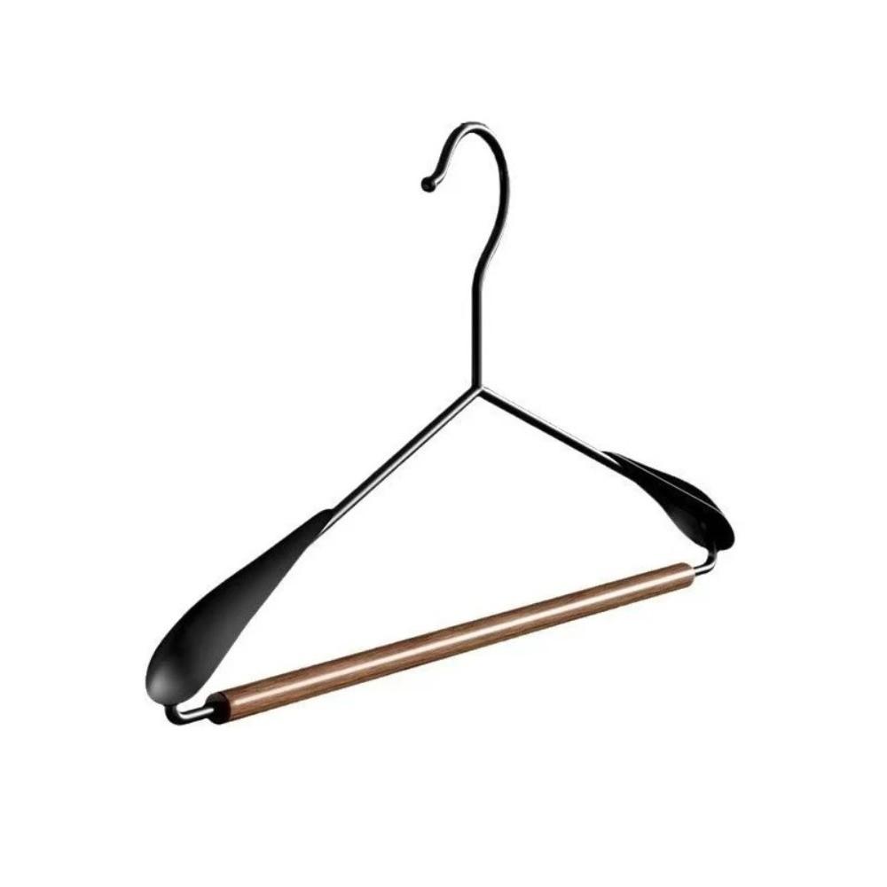 3PCS Thickened Ironwork Clothes Hanger Vintage Light Luxury Wide Shoulder Hanger Wooden Seamless Construction Anti Slip Hanger