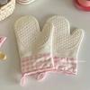 Silicone Insulated Gloves Long Scalding and Anti-Slip Kitchen Gloves Plus Cotton Thickened Baking Silicone Gloves