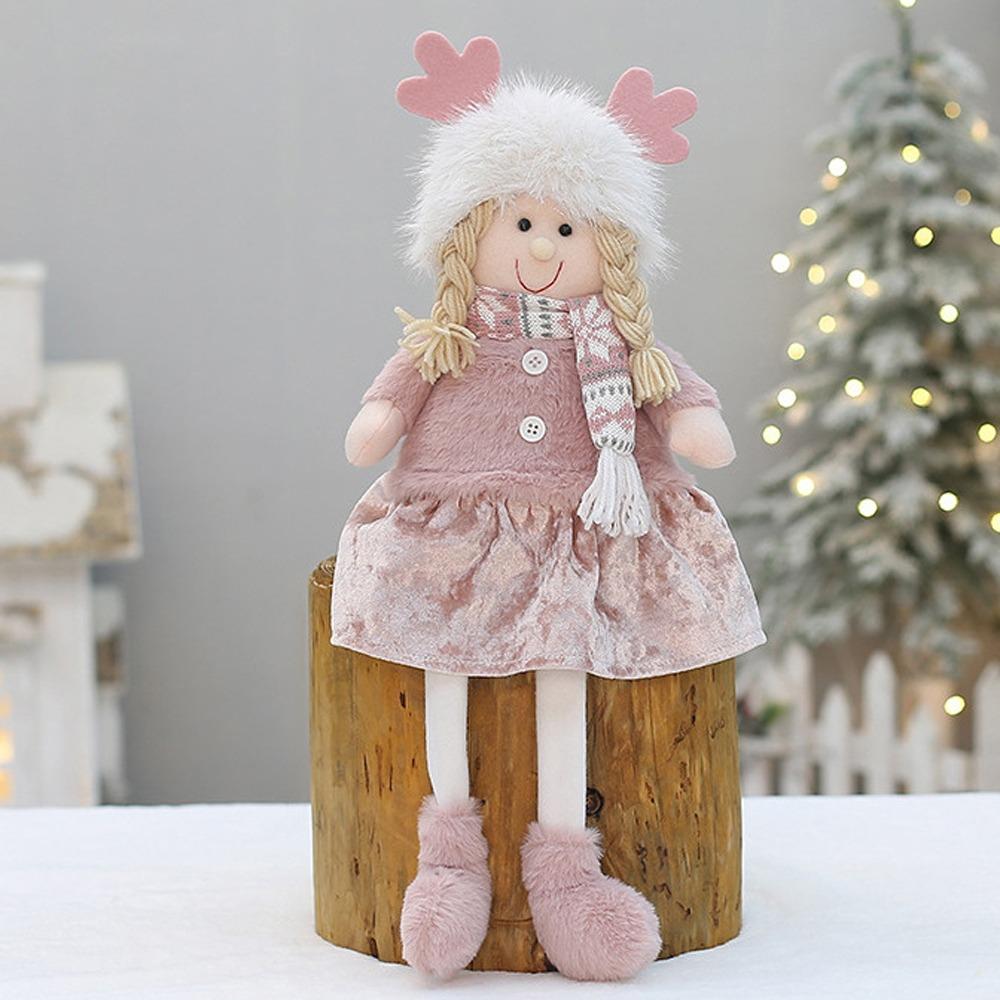 Party Supplies Pink Christmas Doll Elf Boy Girl Soft Merry Christmas Decoration Cartoon Festival Home Window Decoration