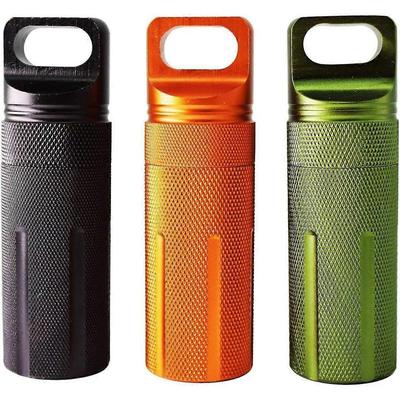 Wasserdichte Aluminiumflaschen, Wasserdichte Kapseldichtungsflasche Pillendose Überlebensbehälter Pillenaufbewahrungsflasche, EDC Wasserdichte Box, Ternel