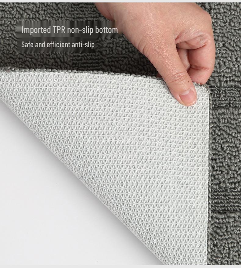 L-Shaped Waterproof & Oil-Proof Polypropylene Kitchen Mat - Non-Slip Hui Pattern