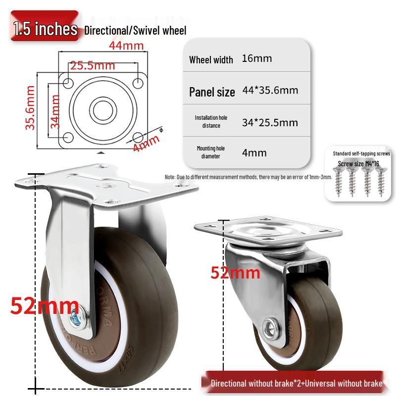 Ultra-Quiet Universal Small Trolley Load-Bearing Swivel Caster for Furniture