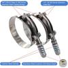 2PCS 2.5-inch Heavy-duty T-bolt Stainless Steel Spring Clamp Automatically Adjusts To Maintain Constant Tension (68mm To 76mm)
