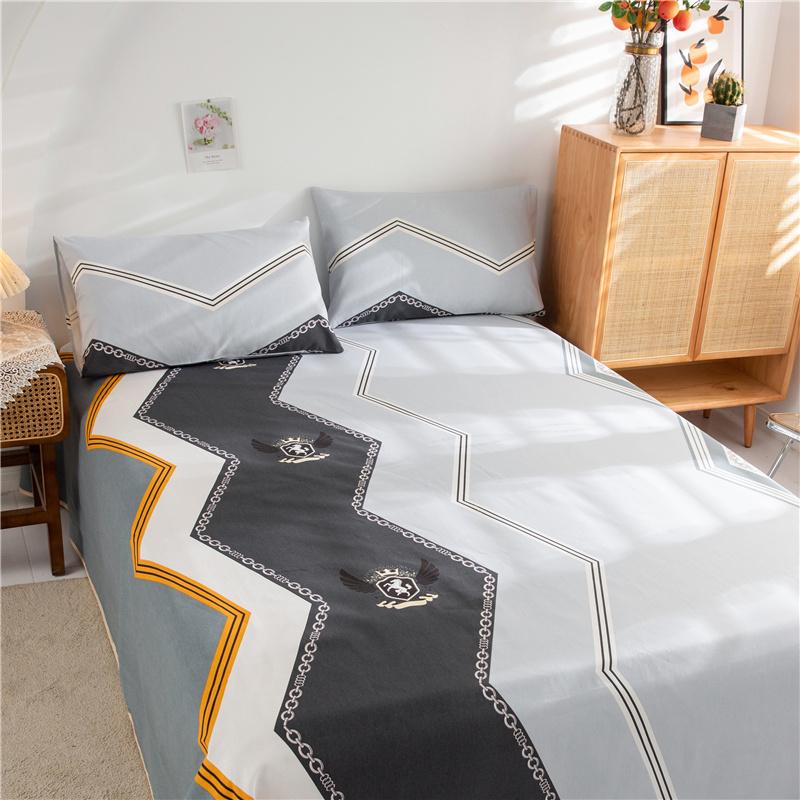 Checkered Pattern Bed Sheet Set Cotton Bed Sheets with Pillowcases Thickened Extra Soft Bedding Set Skin-friendly Breathable