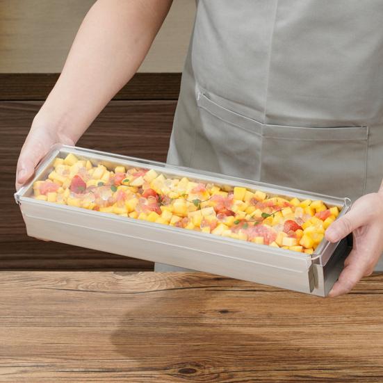 Rozsdamentes Acél Tiramisu Forma Kereskedelmi Minőségű Téglalap Alakú Sütőforma Tortarétegekhez Tapadásmentes