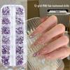 12-Grid Mini Nail Art Rhinestones, Colorful Irregular Champagne Crystals, Super Flash Flatback Nail Accessories.