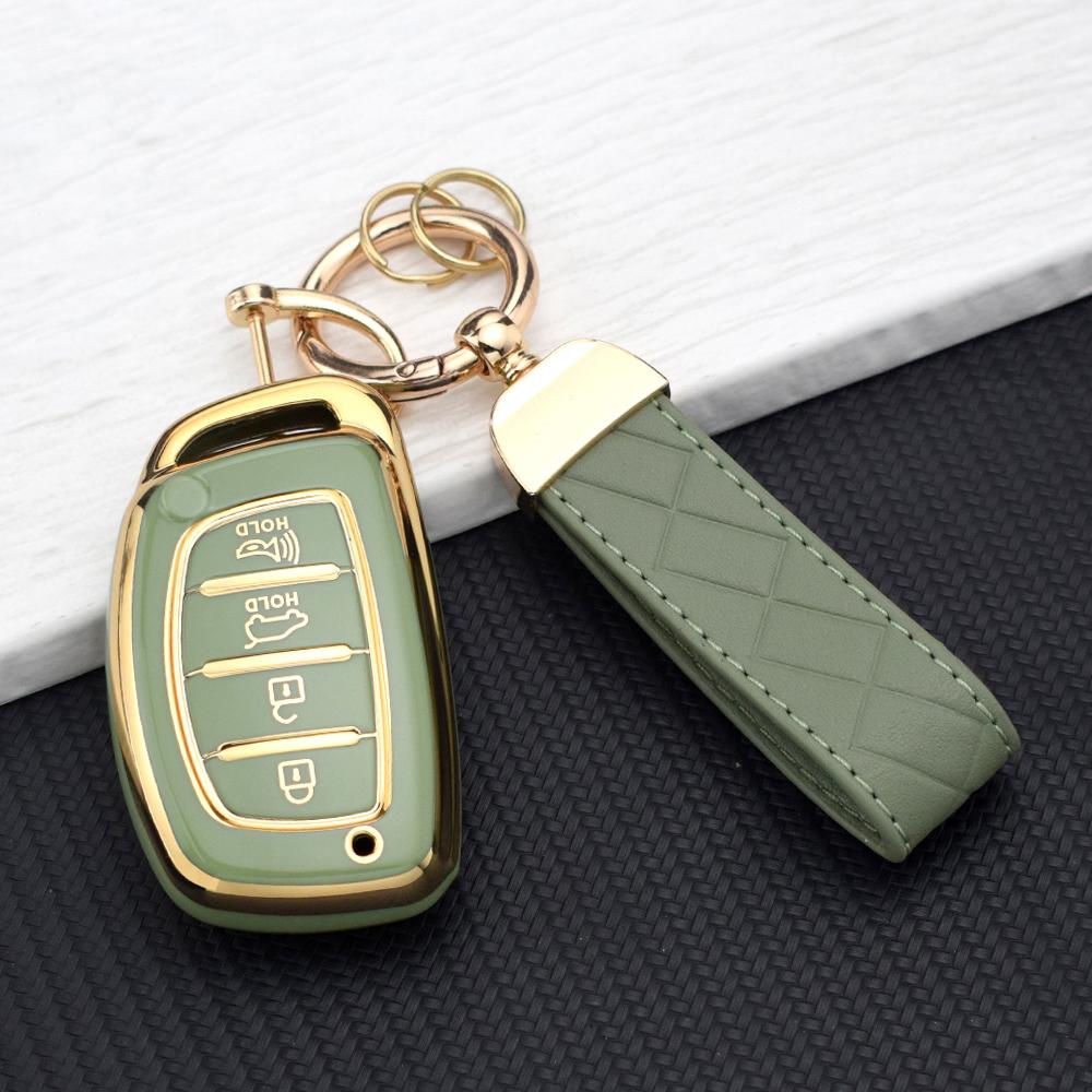 4 Buttons TPU Car Key Case Cover For Hyundai Creta Ix35 Ix45 I30 I40 Tucson Santa Fe Sonata Elantra Auto Key Holder Accessories
