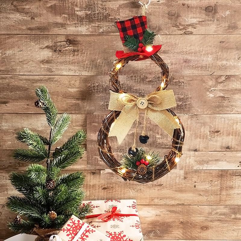 Couronne de Noël à LED: Ornement de Décoration d'Intérieur pour Mur ou Porte