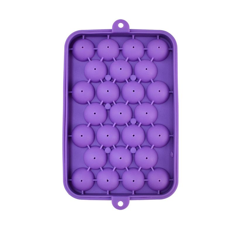 

25-Hole Silicone Ice Cube Tray - Easy Release Round Ball Mold for Household Use фиолетовый