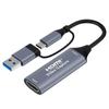 Placa de Captura HDMI Parishop, Compatível com SwitchUVC, Entrada 4K30Hz, Saída 1080P, USB A e Tipo-C 2 em 1, Compacta, Leve, Não Requer Fonte de Alimentação,
