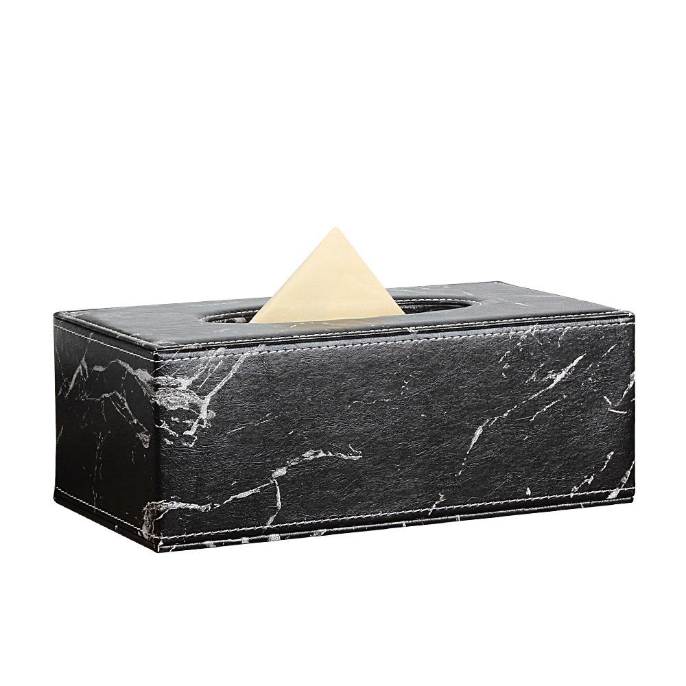 Large Capacity Marbling Leather Tissue Box Nordic Style Napkin Holder  Coffee Shop