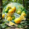 Round Lemon Vase Metal Sign Rust Proof Kitchen Wall Art Decor