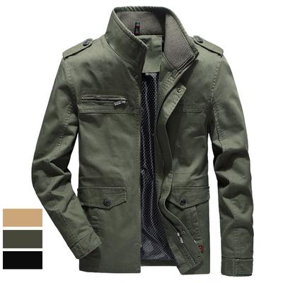 Men's Casual Jacket Cotton Coats Standing Collar Men's Jacket