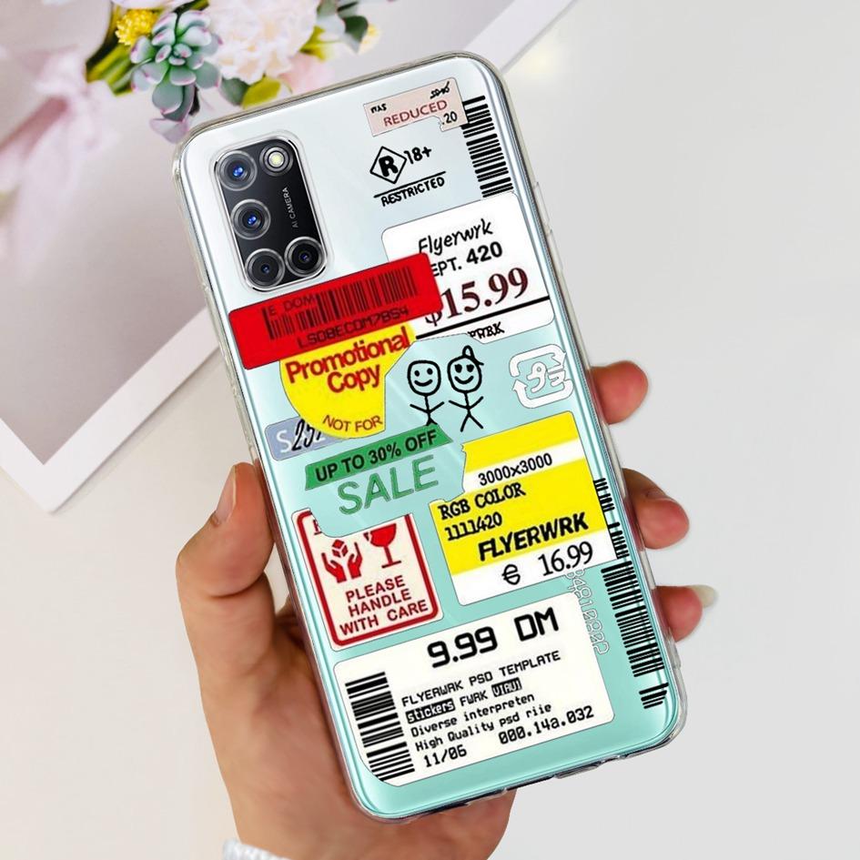 For OPPO A52 Case OPPOA52 CPH2069 A 52 Flower Phone Case Fashion Transparent Silicone Soft TPU Back Cover For OPPO A72 A92 Coque