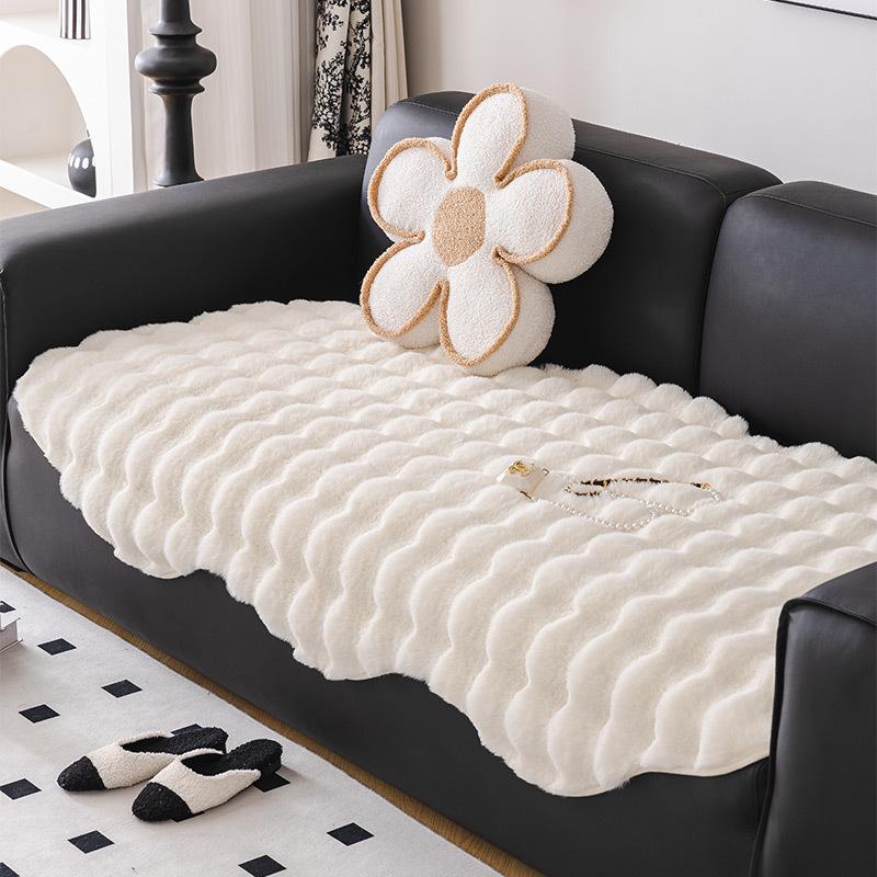 Rabbit Plush Special-Shaped Sofa Cover Towel High-Grade Modern Simple Four Seasons Universal Non-Slip Sofa Cushion