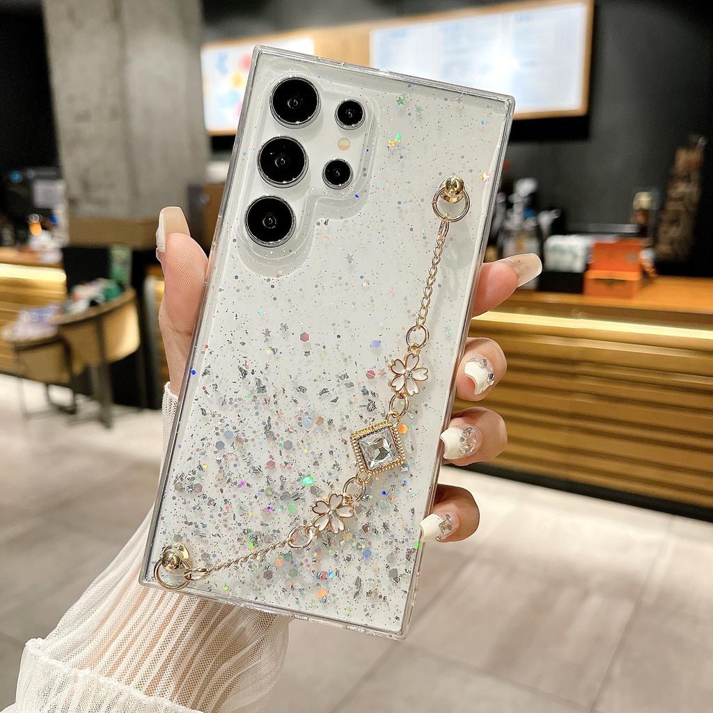 Applicable to Samsung S22U mobile phone case S23U.diy bracelet S24U Epoxy glitter niche mobile phone case