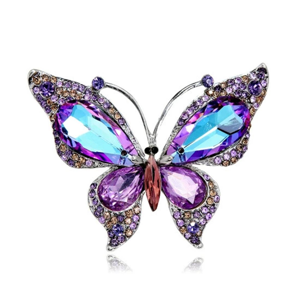 

1Pc Vintage Rhinestone Butterfly Brooch Charm Trend Pin Gorgeous Luxury Jewelry Accessories Suit Cheongsam Party Decoration Gift