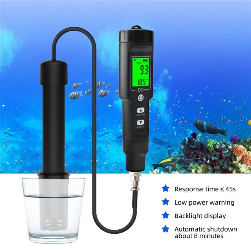A95I-Digital 0-40Mg/L Dissolved Oxygen Meter Plastic Sensitive Probe Professional Water Quality Oxygen Concentration Tester