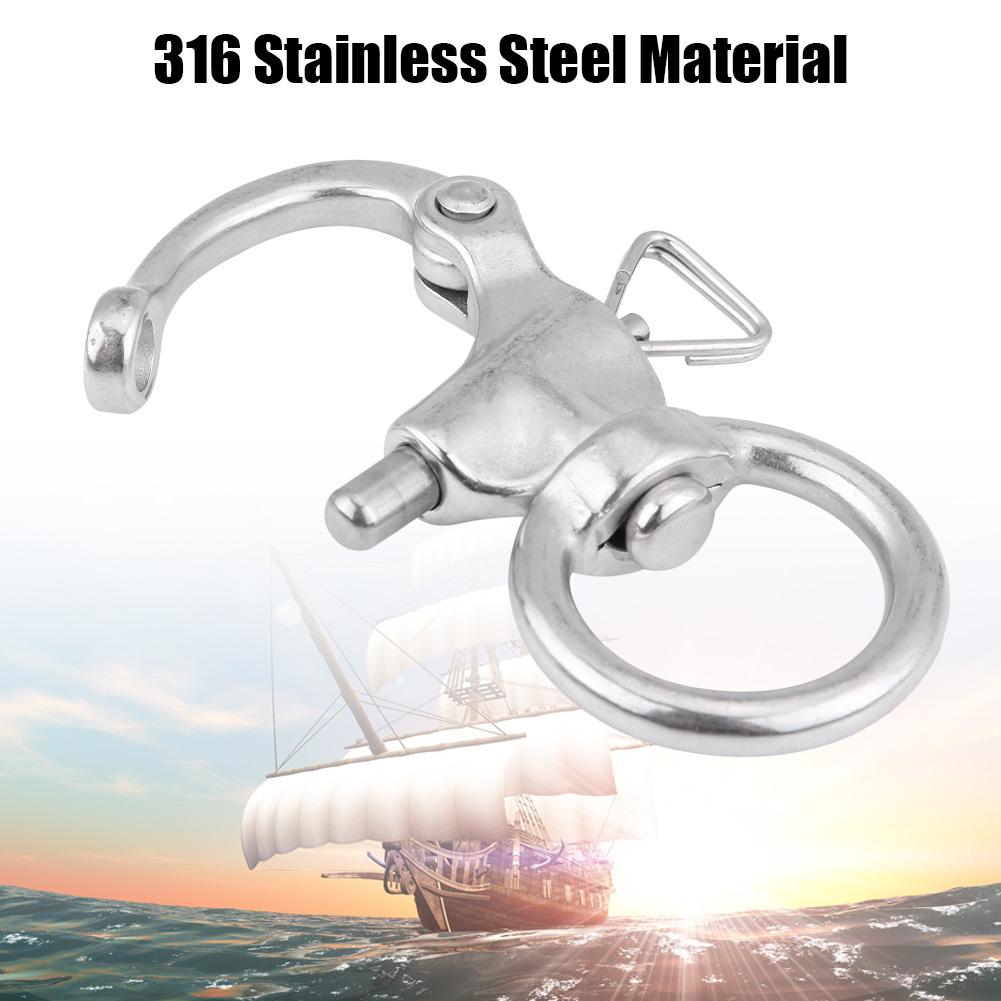 2Pcs Snap Shackle Stainless Steel 316 Buckle Brace Ring Useful Tool Round Ring Shackle 76mm