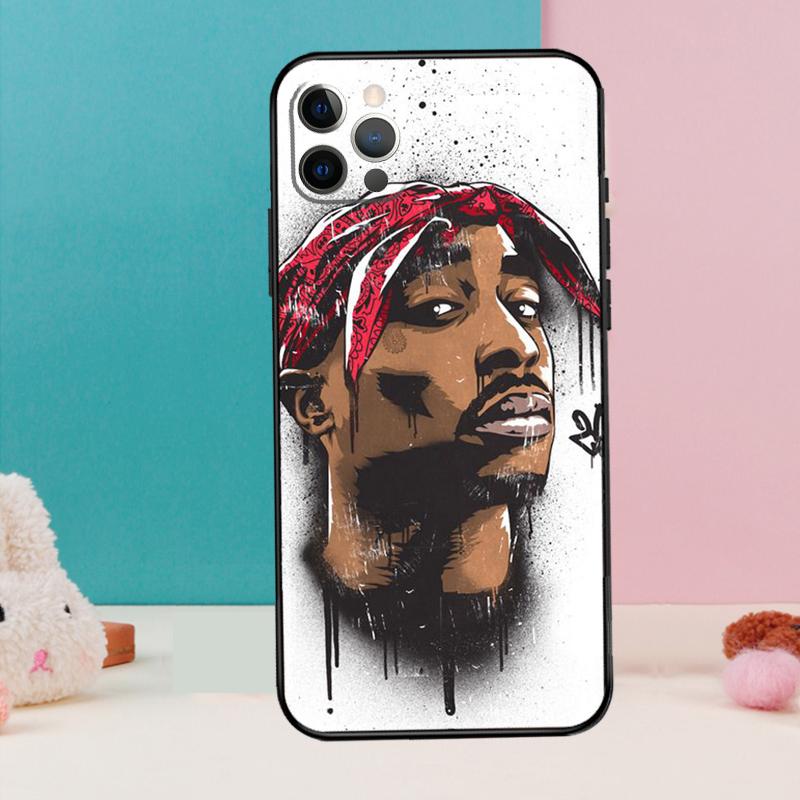 

2Pac TuPac Shakur Phone Case For iPhone 14 15 16 Pro Max 11 12 13 Pro X XR XS Max Plus Soft Cover iPhone 16 Plus