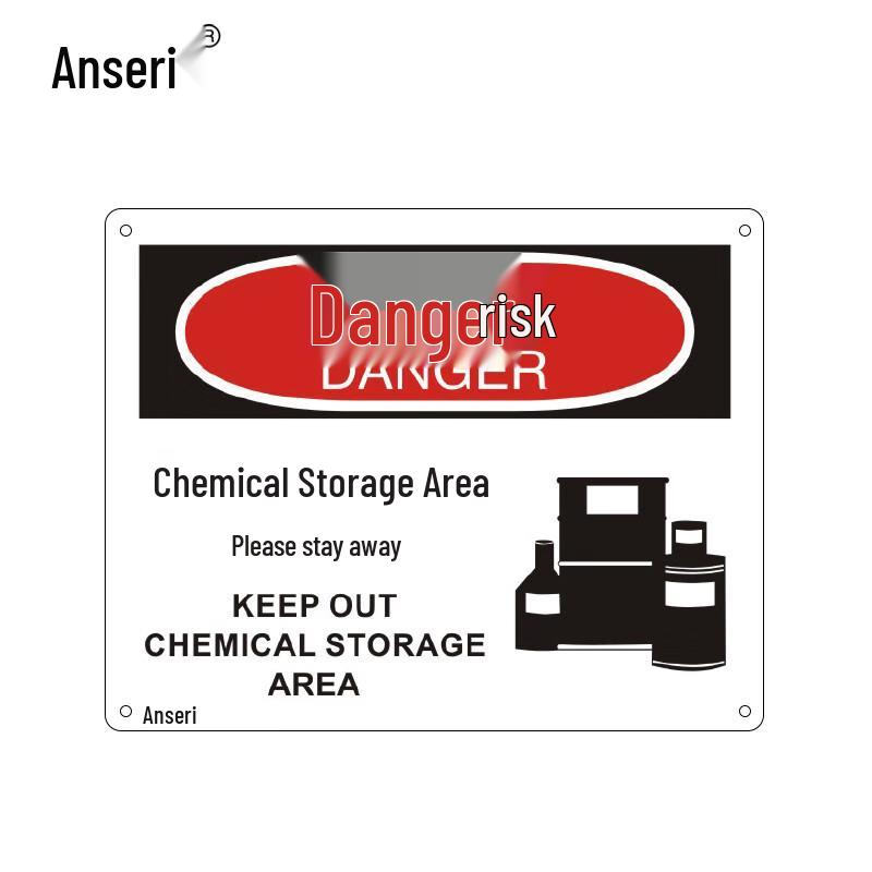Ansell PVC Safety Sign: Hazardous Chemical Storage