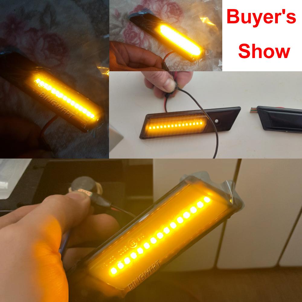 2PCS/LOT Flashing Sequential Dynamic Turn Signal Side Marker Lamp For BMW E30 E32 E34 E36 Led Light 1990-1996 M3 M5 3 5 7 Series
